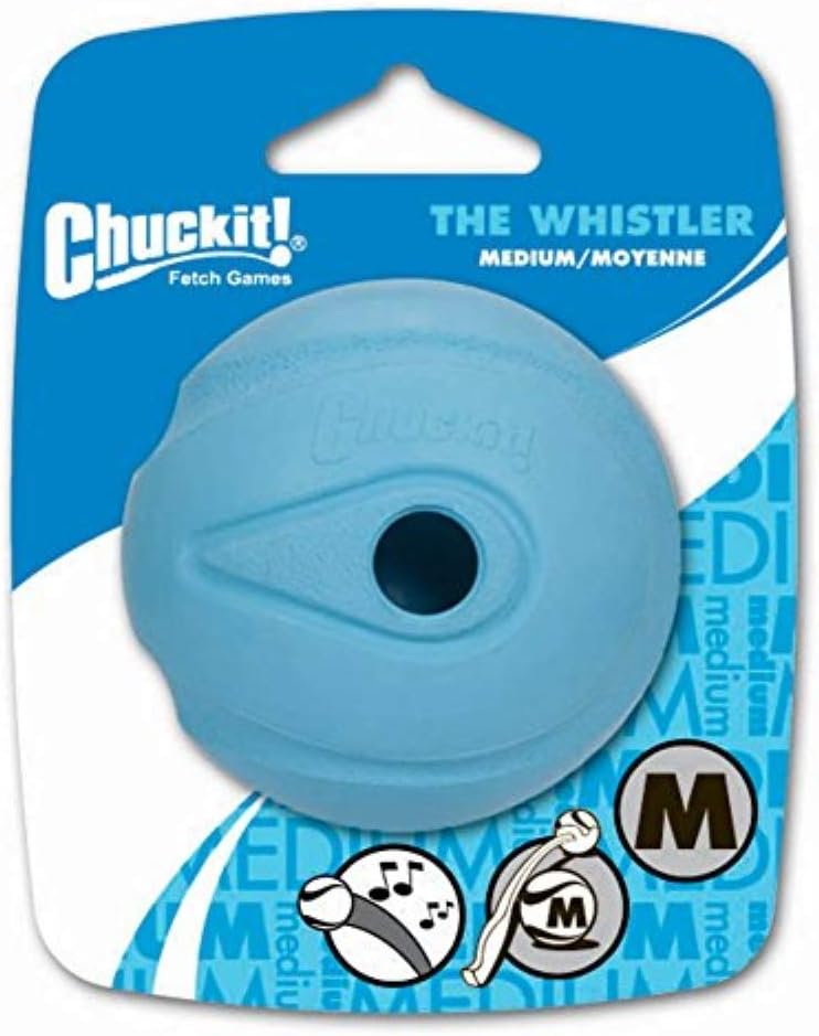 Chuckit! The Whistler Ball Dog Toy, Medium (2.5 Inch Diameter) for Dogs 20-60 lbs, Pack of 2, Multicolor