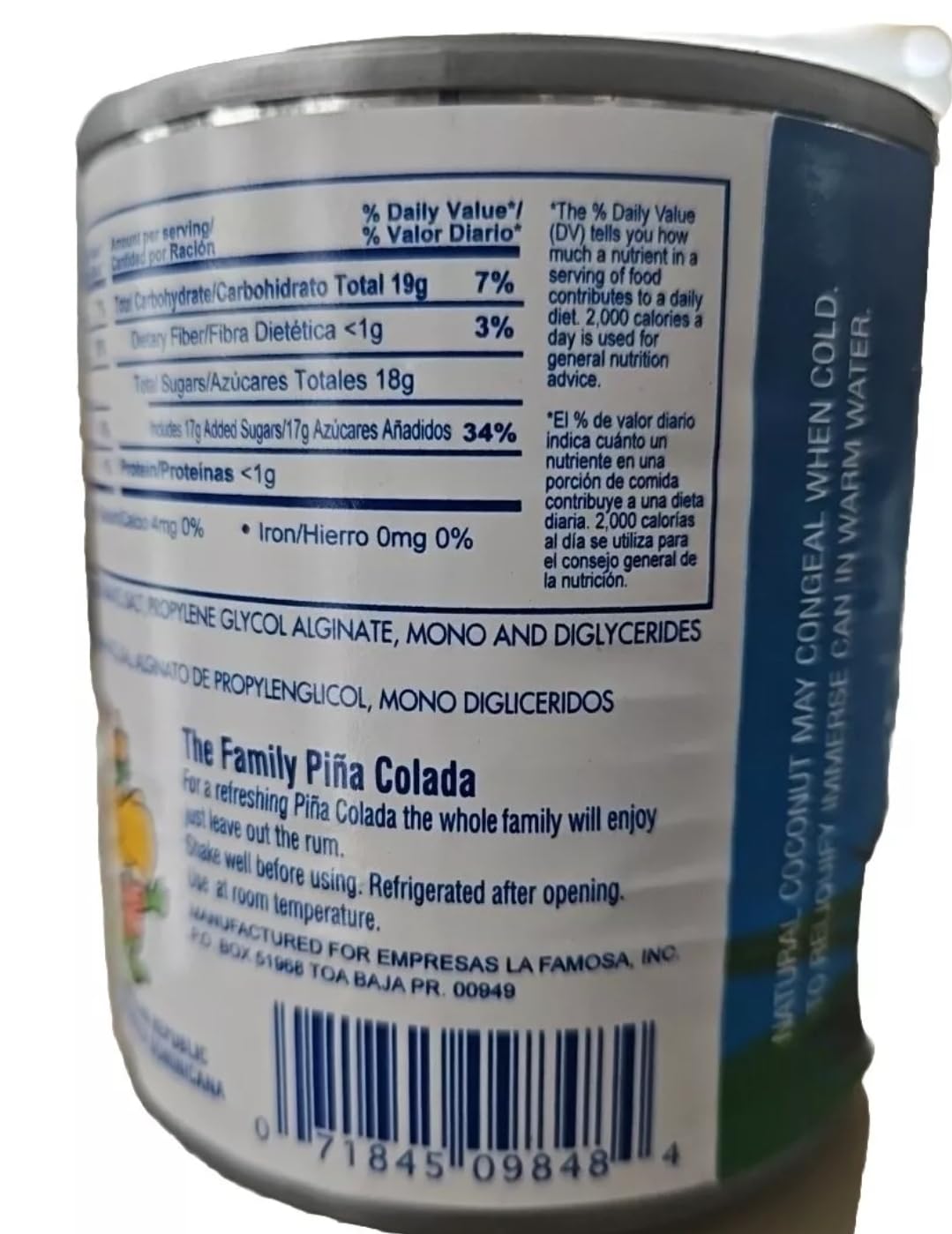 Coco Lopez coconut cream 6 cans 8.5 onz