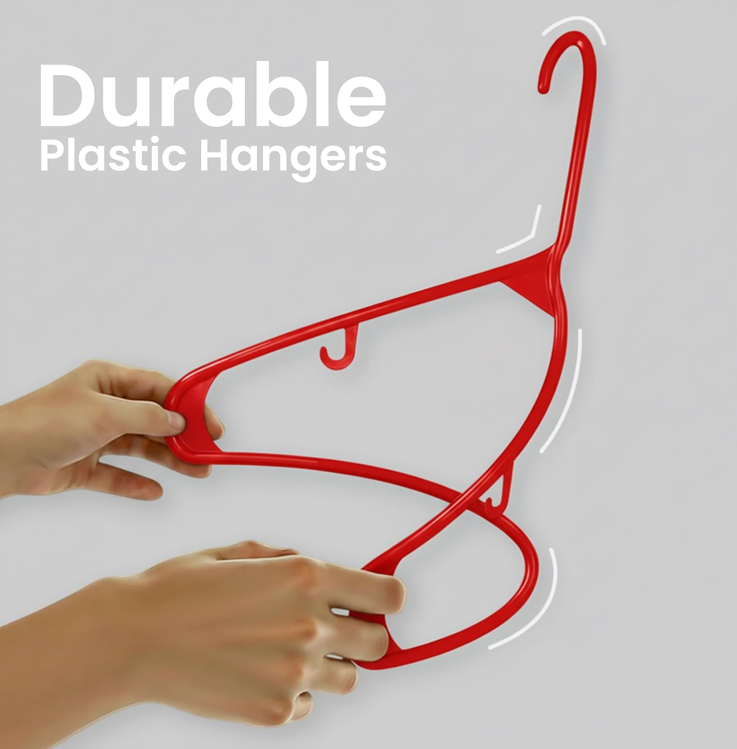 Utopia Home Plastic Hangers 50 Pack – Built-in Strap Hooks Black