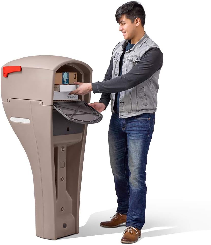 Step2 MailMaster Extra Large Mailbox & Post, Weather Resistant, Large Outdoor Mailboxes, Made of Durable Plastic, Easy to Install, Flag Included