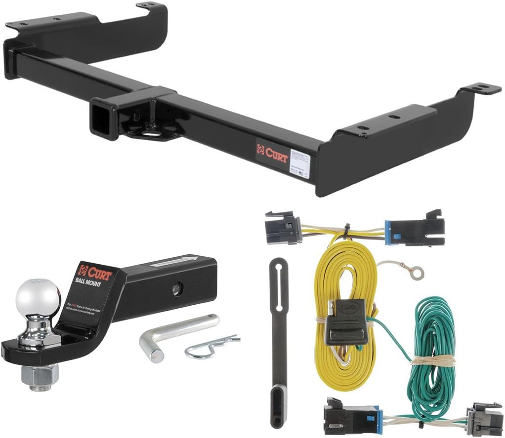 CURT 13040 55540 45036 Class 3 Trailer Hitch Tow Package with 2" Receiver fits 2003-2026 Savana Express 2500 3500 and 2003-2014 Savana Express 1500