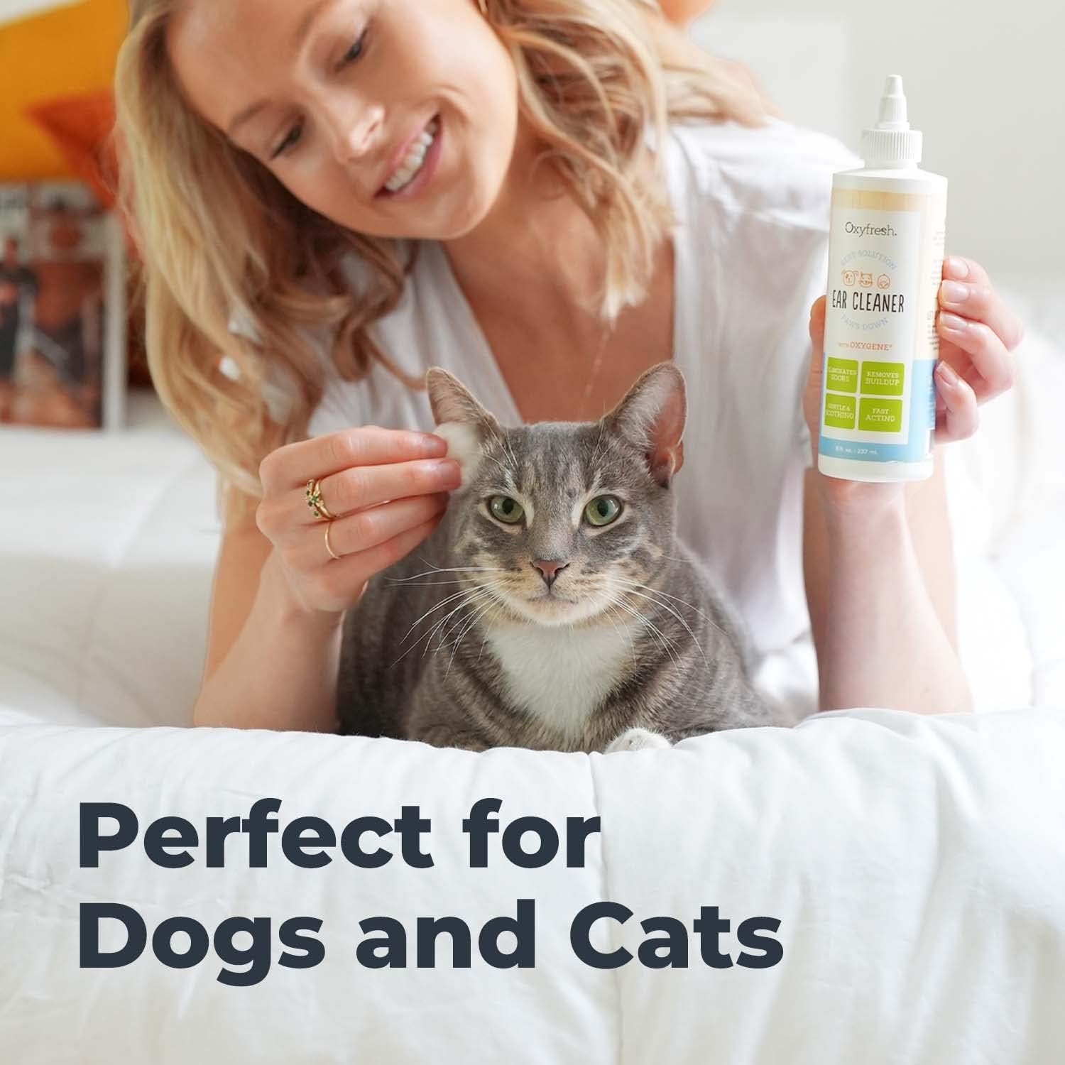 Oxyfresh Advanced Ear Cleanser for Dogs & Cats – Fast Acting Pet Ear Wash | Gentle Ear Cleanser for Dogs Works Great for Routine Dog Ear Wash and