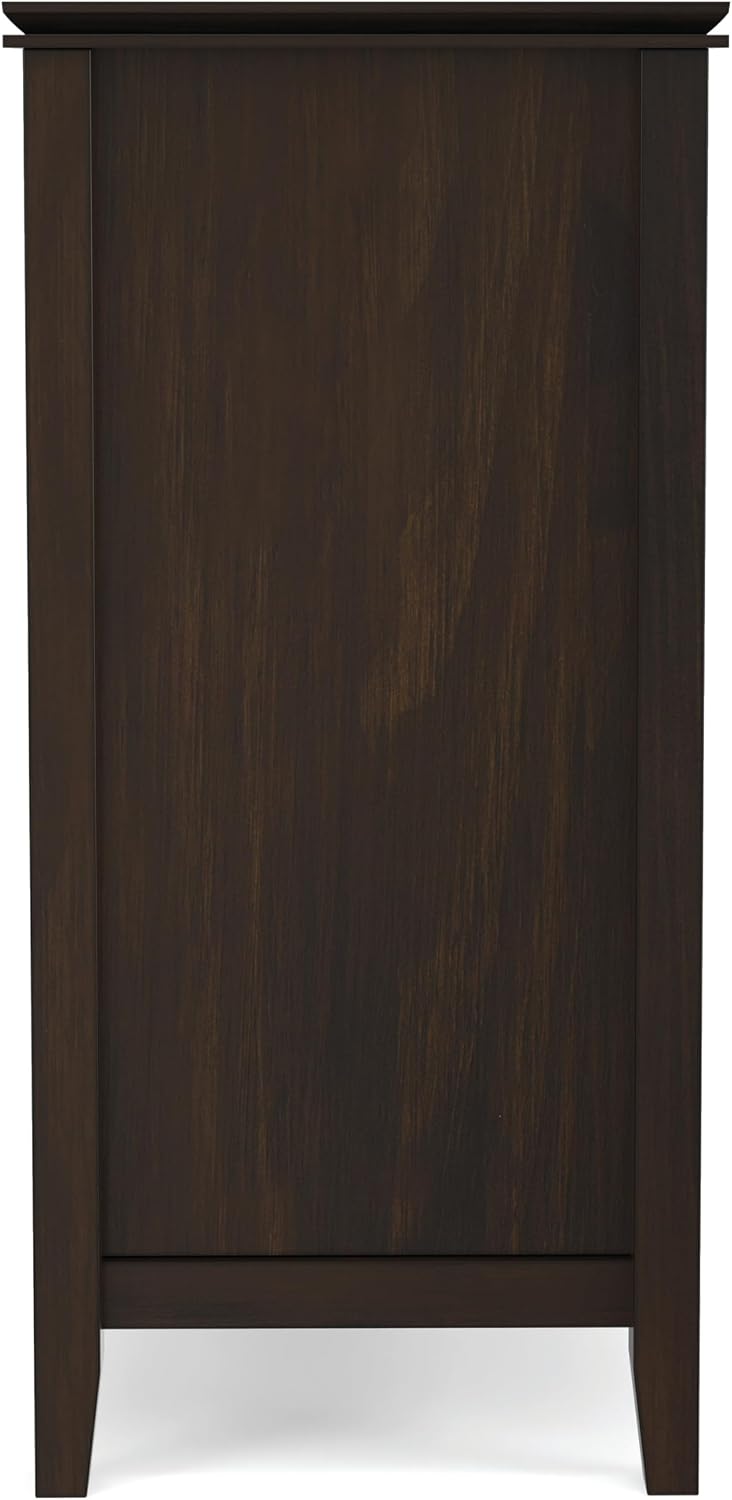 SIMPLIHOME Artisan 53" Wide Solid Wood TV Stand in Russet Brown