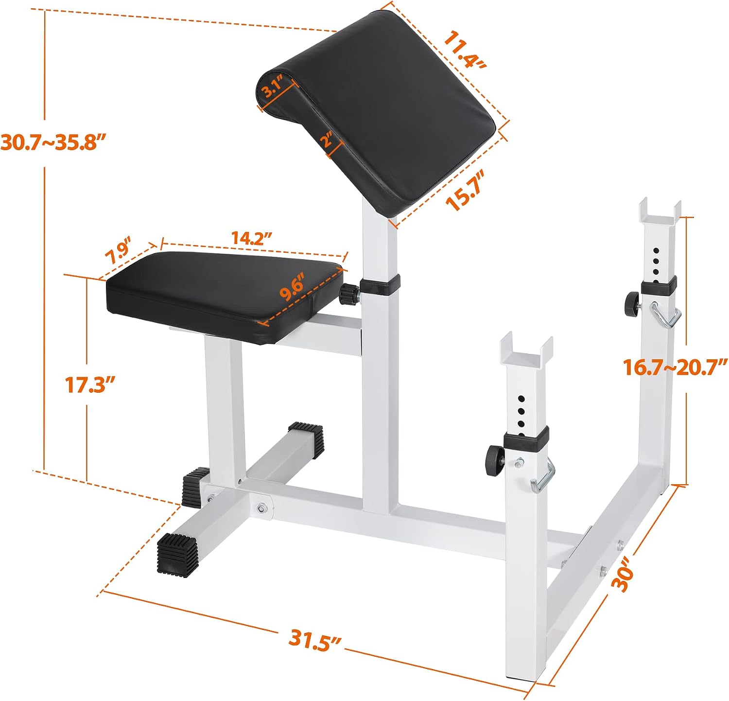 ANT MARCH Preacher Curl Weight Bench, Strength Training Max load 450LBS