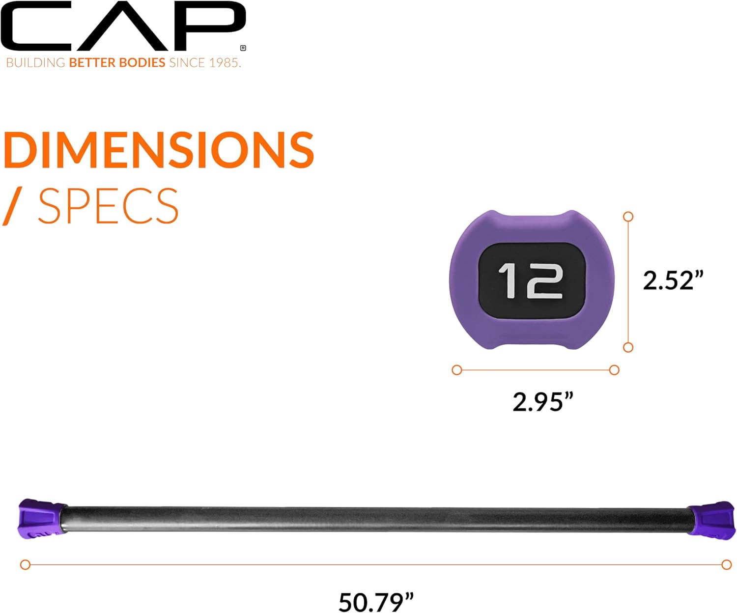 CAP Barbell Weighted Workout Bar | 5-20 lb | Multiple Options