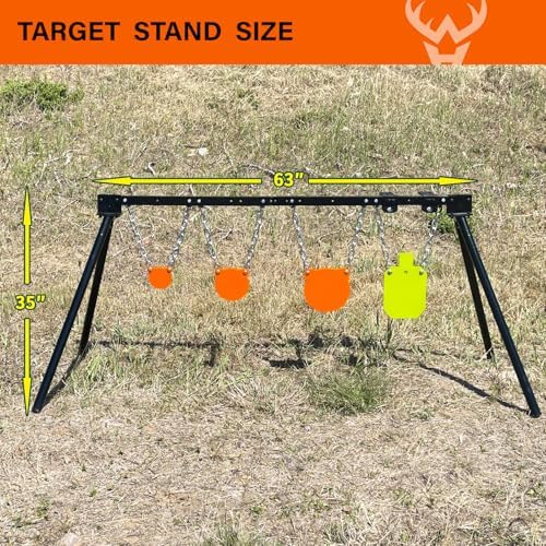 Highwild Expandable AR500 Steel Targets System 3/8" Thick Complete Shooting Targets with Stand, 4", 6", 8" Gongs + 7" x 12" Torso with 1 Stand