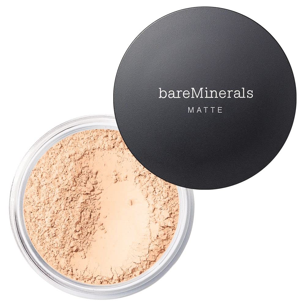 bareMinerals Original Matte Loose Powder Foundation SPF 15, Clean Mineral Powder Face Makeup, Sheer-to-Full Coverage, Reduces Shine, Dermatologist-Tested, Skin-improving Makeup For Sensitive Skin