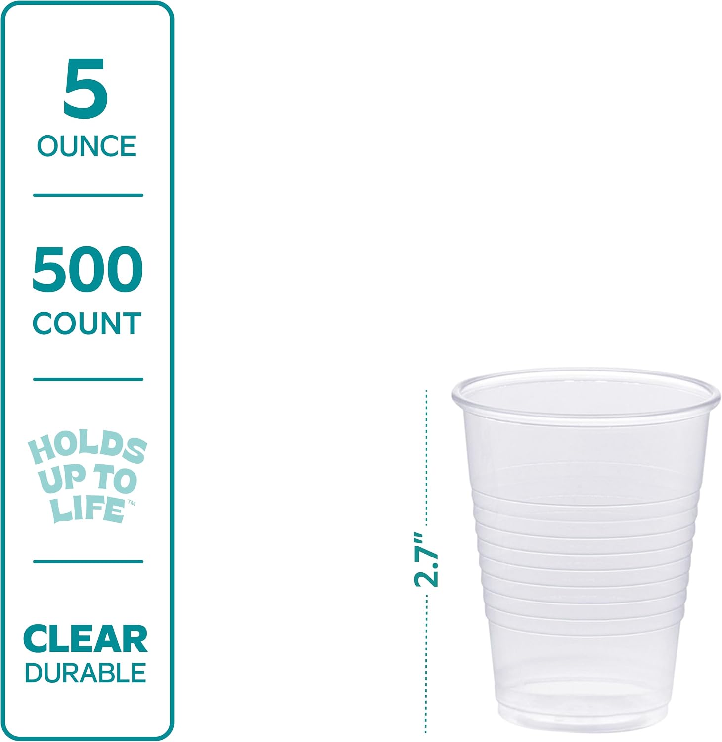 GUSTO 7 oz Clear Plastic Cups [500 Count] Disposable Cold Drinking Cups
