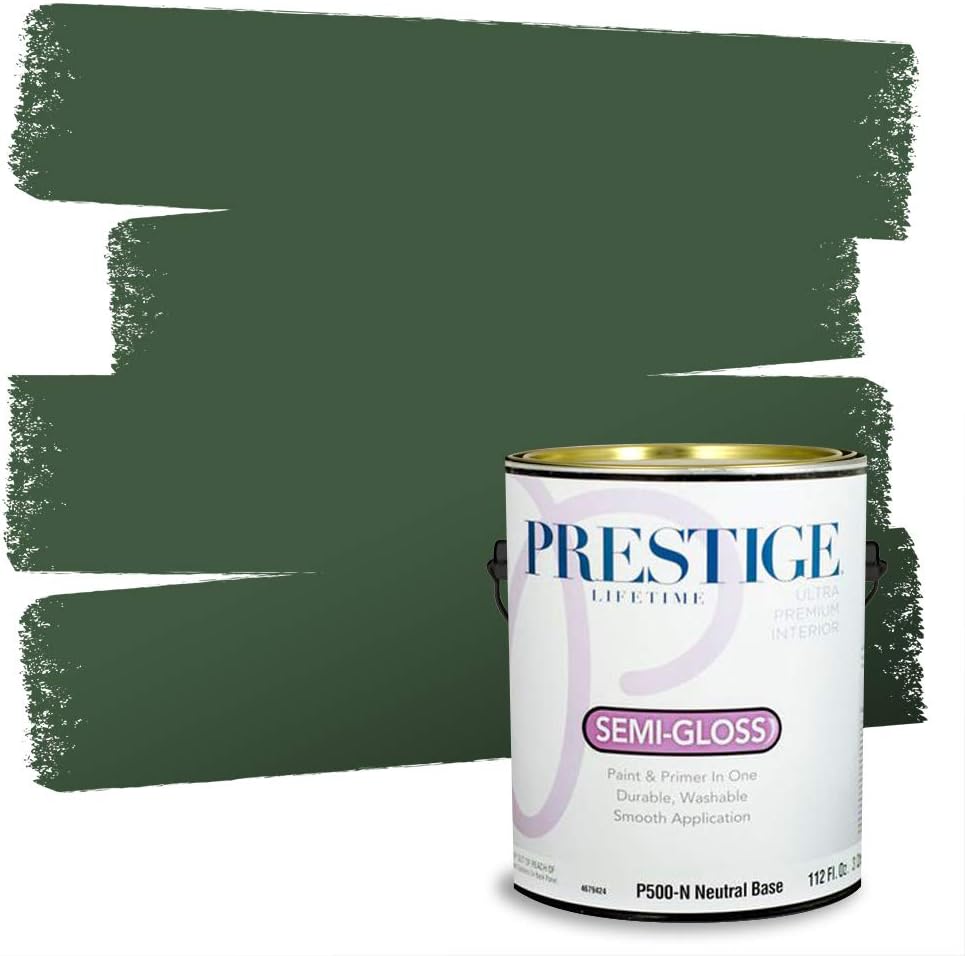 PRESTIGE Paints Exterior Paint and Primer In One, 1-Gallon, Semi-Gloss, Comparable Match of Sherwin Williams* Shamrock*