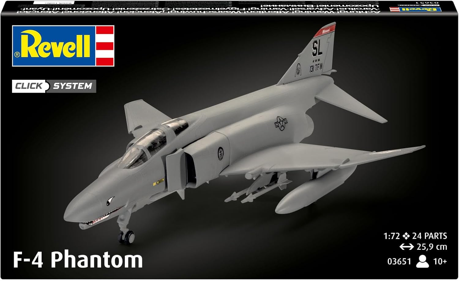 Revell 03651 F-4 Phantom (Easy-Click) Model Kit, Grey