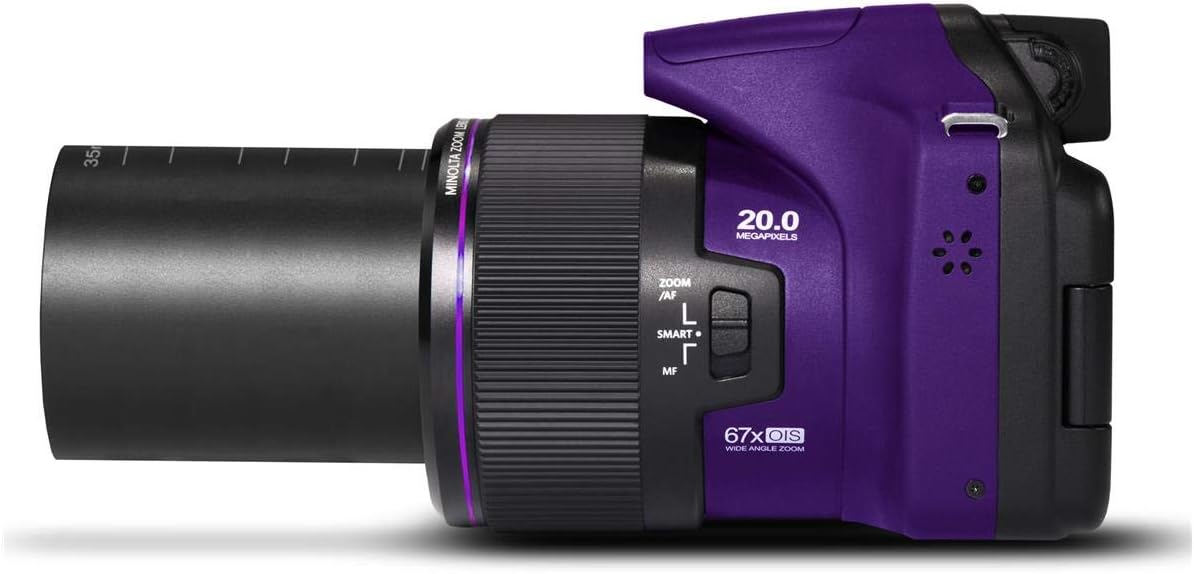 Minolta MN67Z Pro Shot 20MP Camera, 67X Zoom, 1080p HD Video (Red)