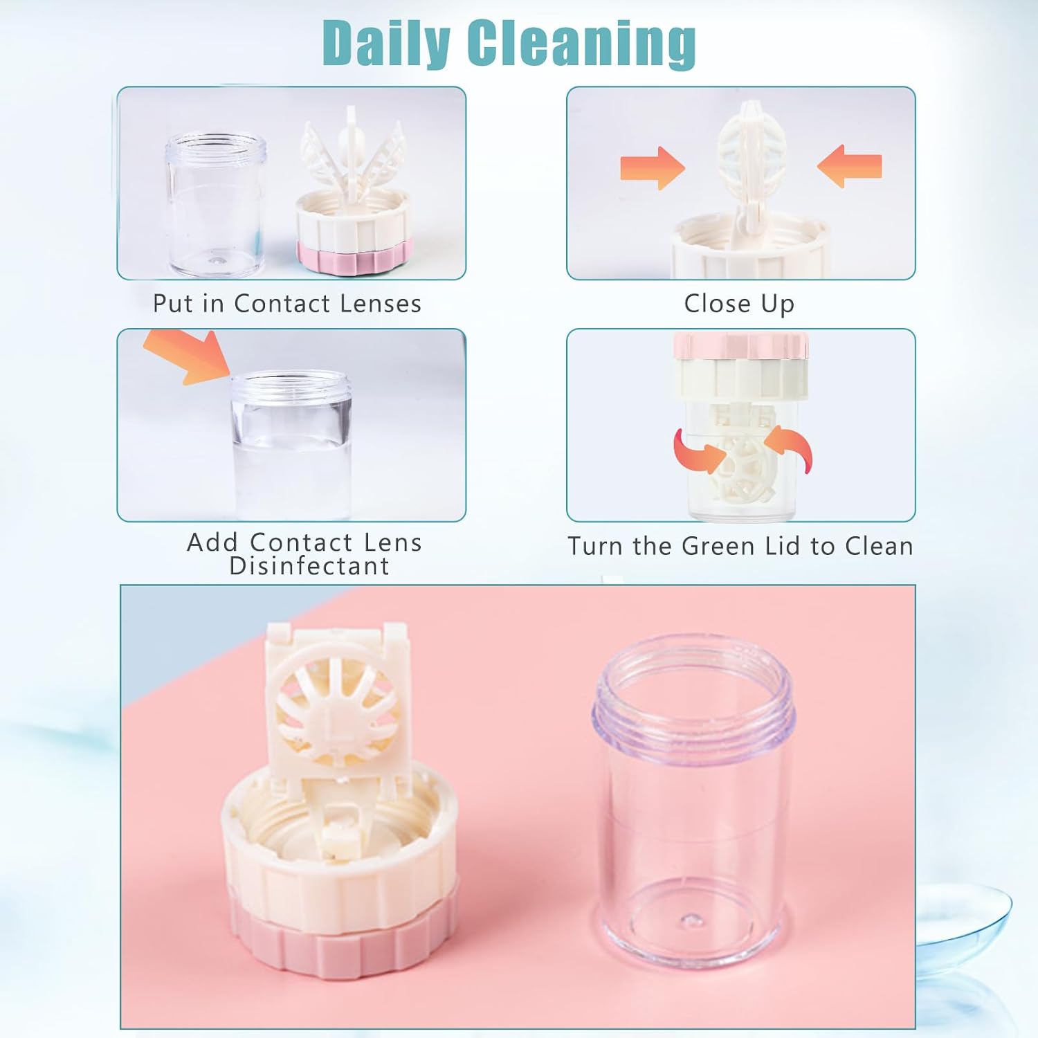 Lasiyanor Contact Lens Travel Kit with Cleaner Washer