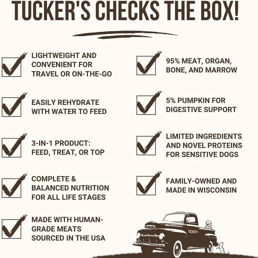 Tucker's Raw Frozen Freeze Dried Raw Dog Food, Turf & Surf Formula 14oz