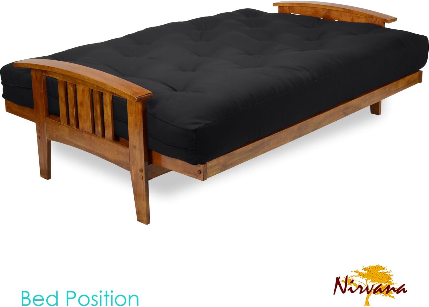Westfield Futon Set - Queen Size, Frame, 8" Mattress, Twill Ivory Cover