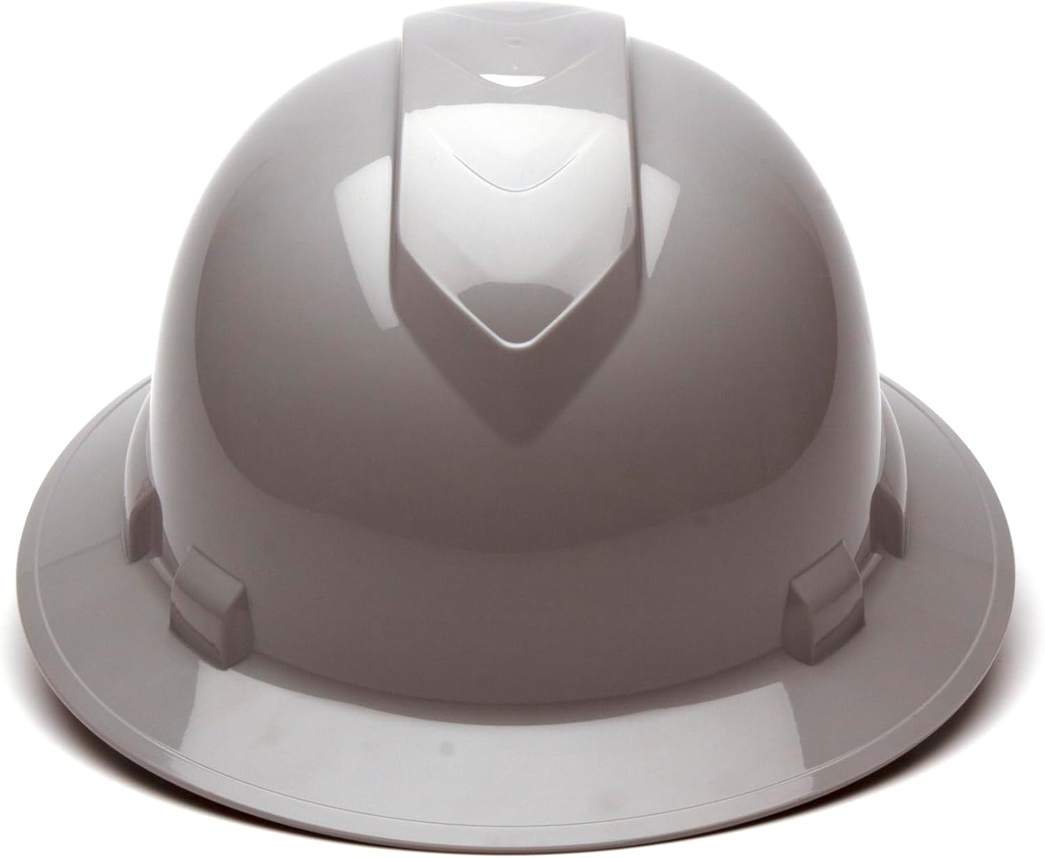 Pyramex Ridgeline Full Brim Hard Hat 4 Point Ratchet White | Full-brim sun & rain protection, HDPE shell, Ratchet suspension, Construction & utility, ANSI Z89.1 Type I Class C/G/E