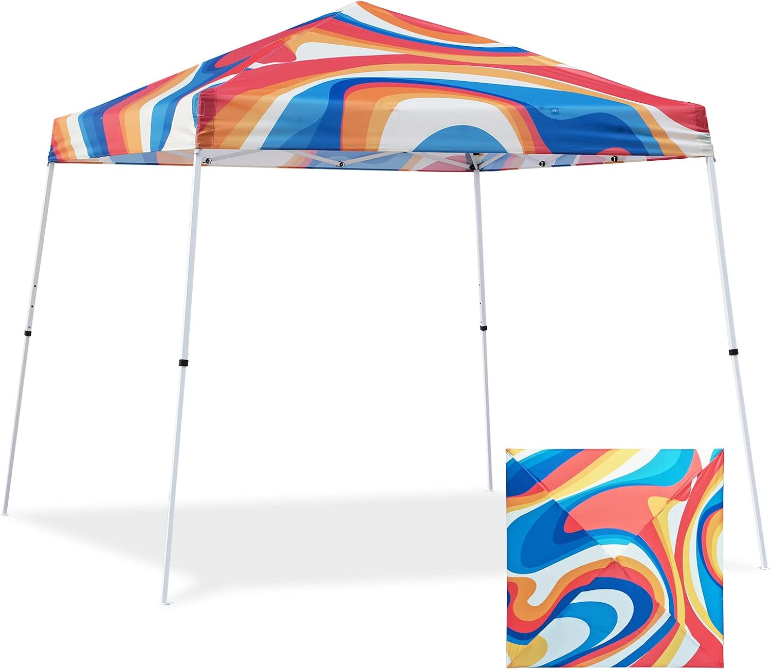 EAGLE PEAK 10x10 Slant Leg Pop Up Canopy Tent, Blue