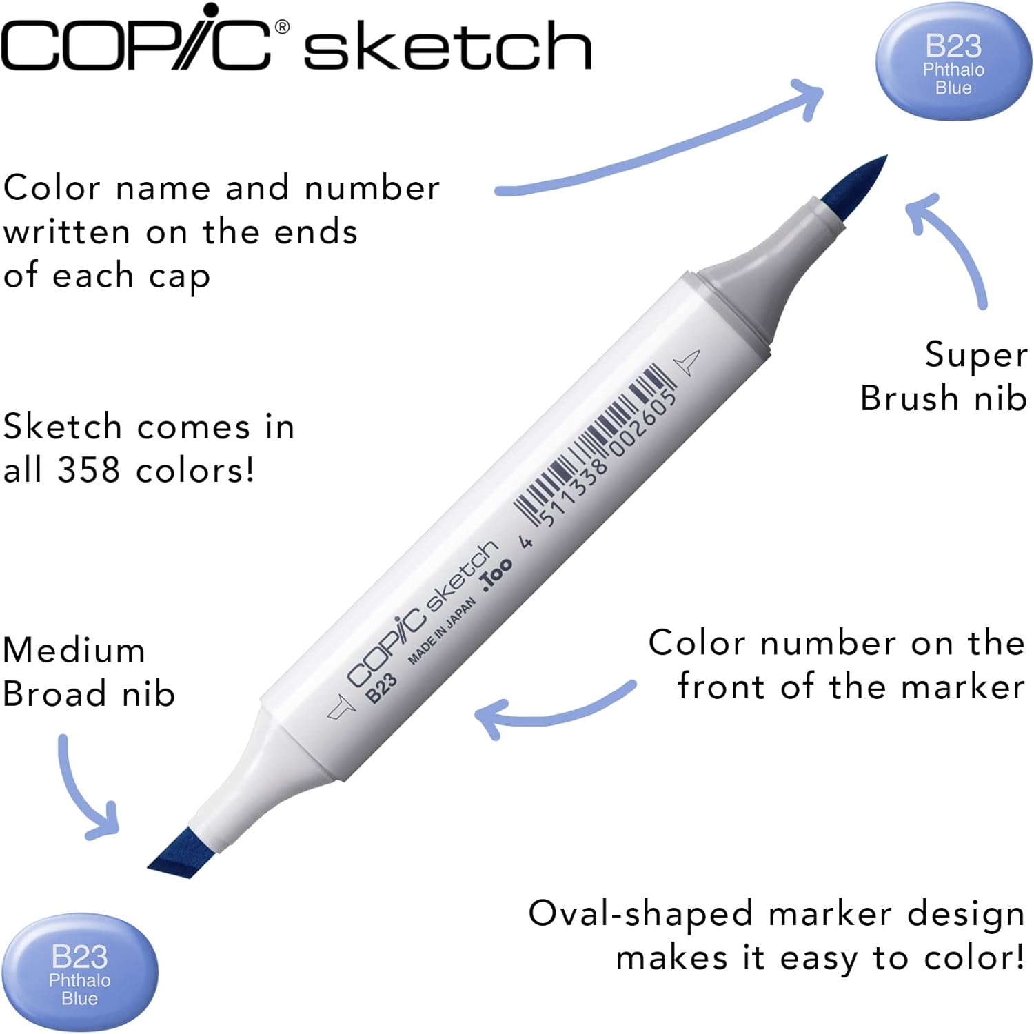 Copic Sketch, Ultra-blendable Alcohol Markers, 72pc Set C