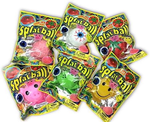 JA-RU Splat Ball - Squishy Stress Balls (6 Assorted Pack) Emoji-Squishy Ball Fidget Pack for Kids and Adults. Party Favor Classroom Treasure Box