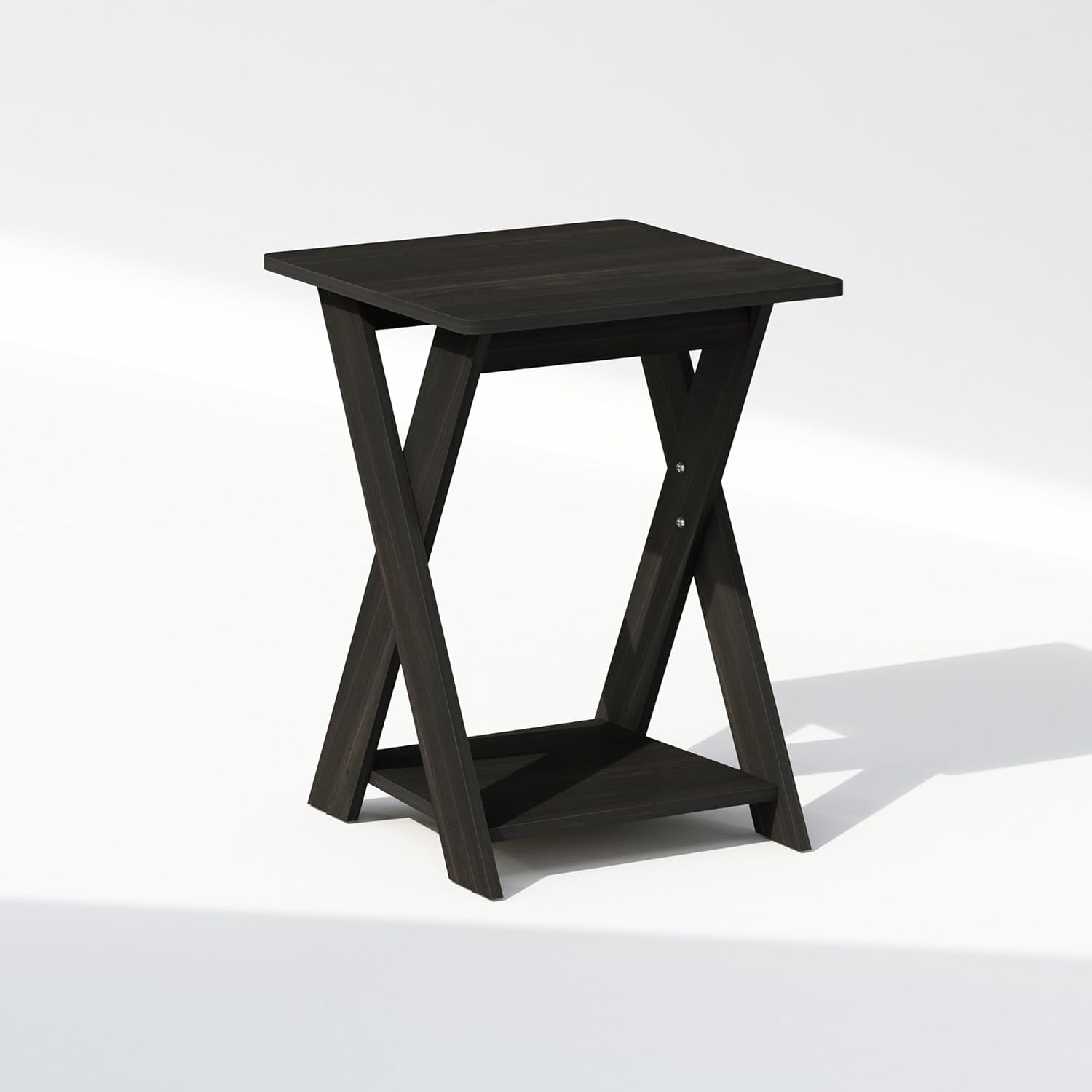 Furinno SIMPLE DESIGN Side Table, 2-Tier Modern End Table with Soft Edges, Open Shelves Night Stand, Bedside Table, for Living Room, Bedroom, French Oak