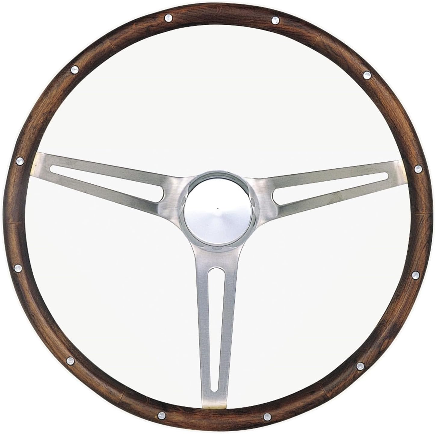 Grant 967-0 Classic Nostalgia Style Steering Wheel with Hardwood Grip and Brushed Stainless Spokes