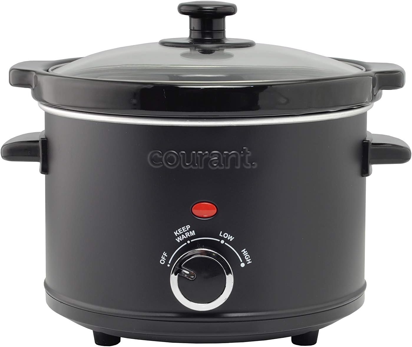 Courant Slow Cooker 5.5 Quart Crock, with Easy Cooking Options, Dishwasher Safe Pot and Glass Lid, Matte Black