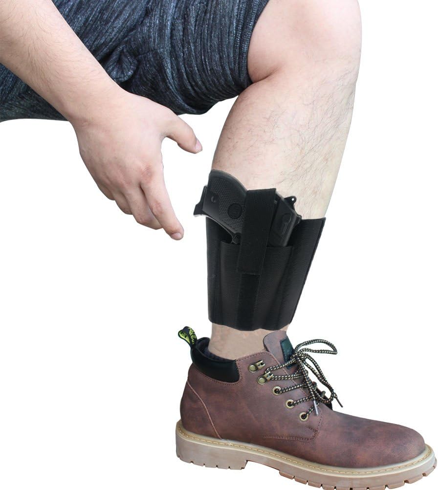 Ankle Holster with Padding for Concealed Carry with Elastic Secure Strap Pistol Concealment for Women Men Fits for Small to Medium Frame Pistols and