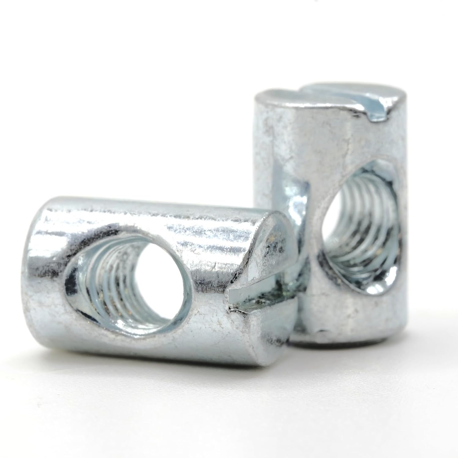 ReplacementScrews Cross Dowel Barrel Nuts Compatible with IKEA Part 104895 | (SLAKT Bed Frames, etc), Zinc Plated - Symmetric, Pack of 8