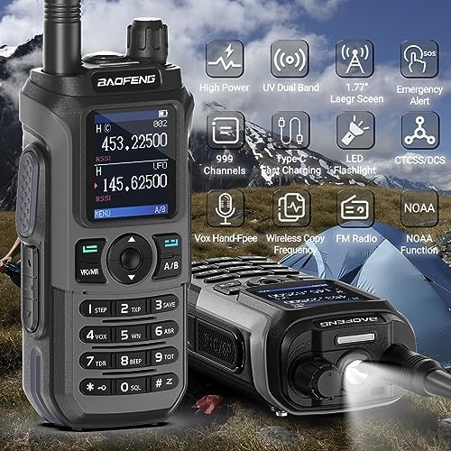 Ham Radio Baofeng Radio UV-21R Ham Radio Handheld Long Range Two Way Radio for Adults 5RM Rechargeable Walkie Talkies K5Plus with NOAA Weather