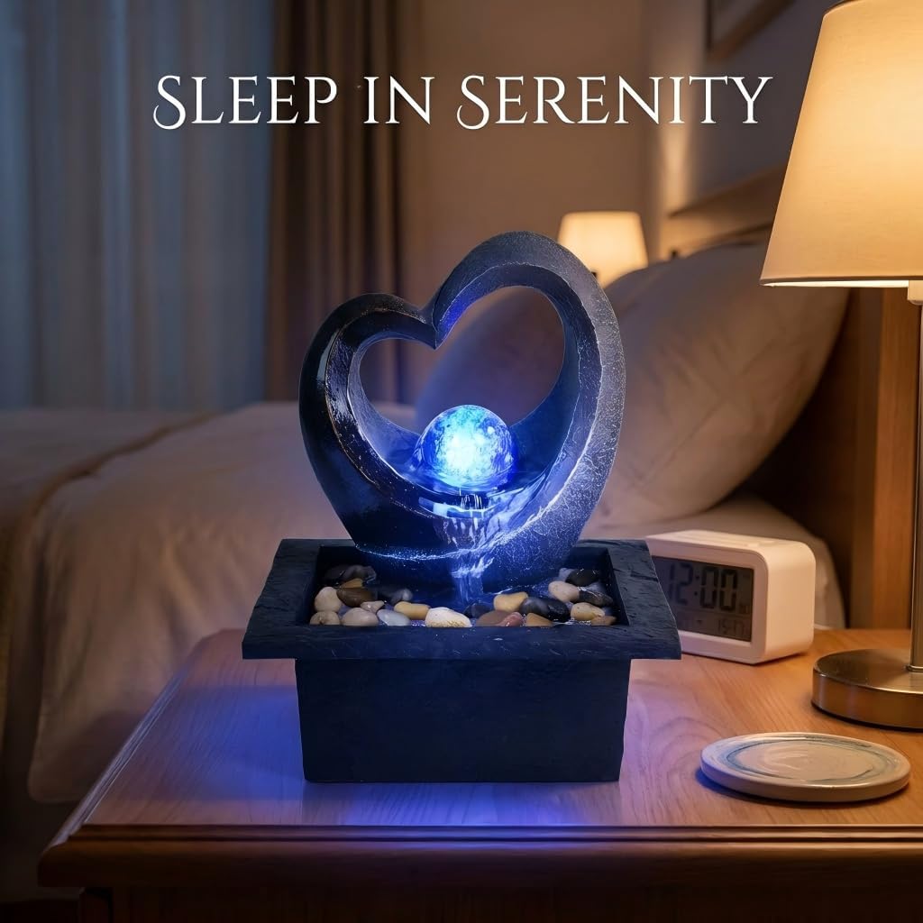 Ferris Island with LED Lights, Resin Tabletop, Small Rockery Fountain | Resin indoor desktop small rockery fountain, suitable for desktop decoration in offices, homes, and bedrooms