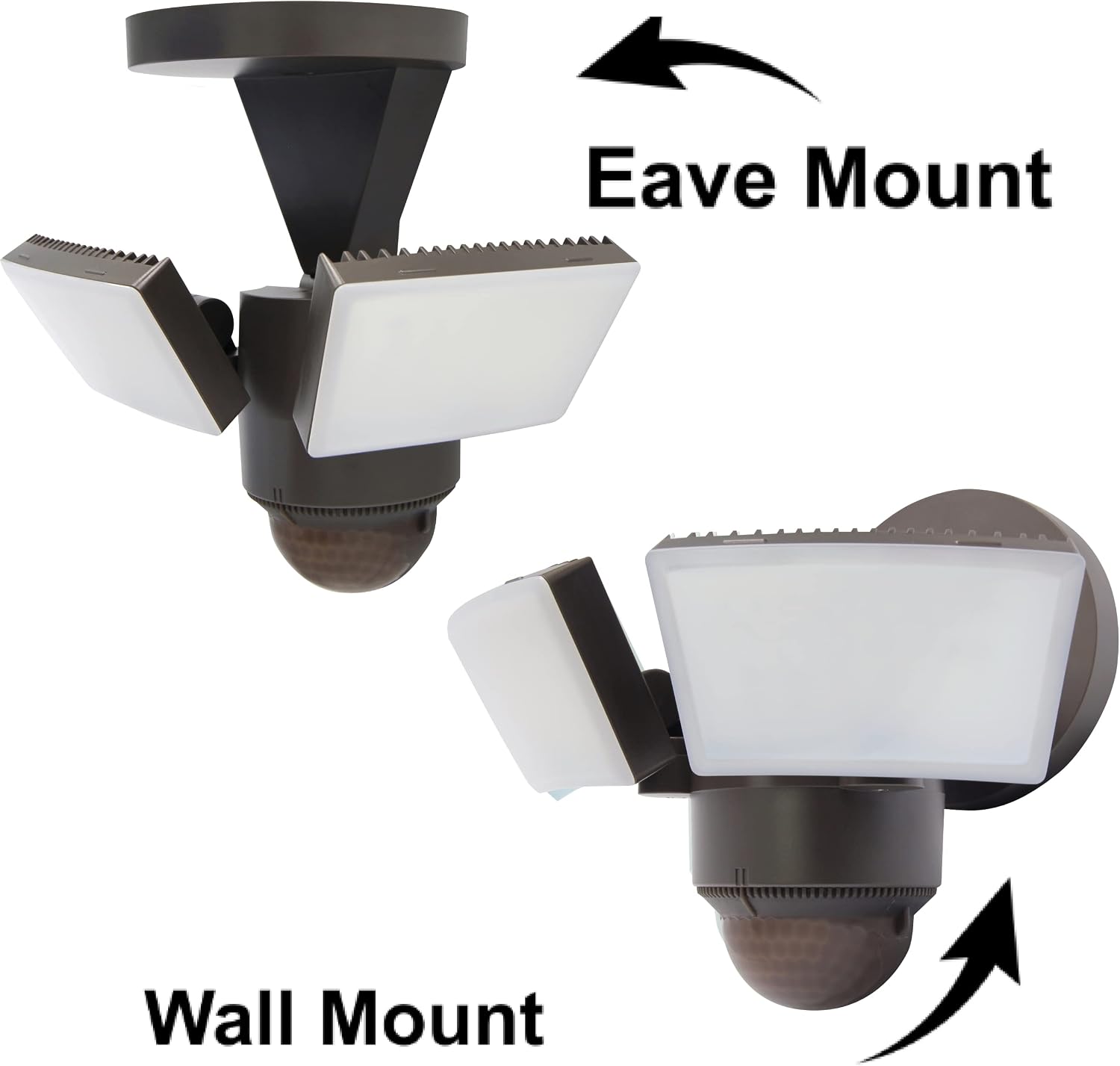 LED Outdoor Motion Sensor Security Floodlight – 1100 Lumens, 180° Detection, Weatherproof Design, Versatile Eave or Wall Mounting, Exit Detection