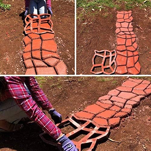 Walk Maker, Pathmate Stone Moldings Paving Pavement Concrete Molds Stepping Stone Paver Walk Way Mold for Patio, Lawn & Garden(Big Size:16.9 x 16.9 x 1.6 inch)