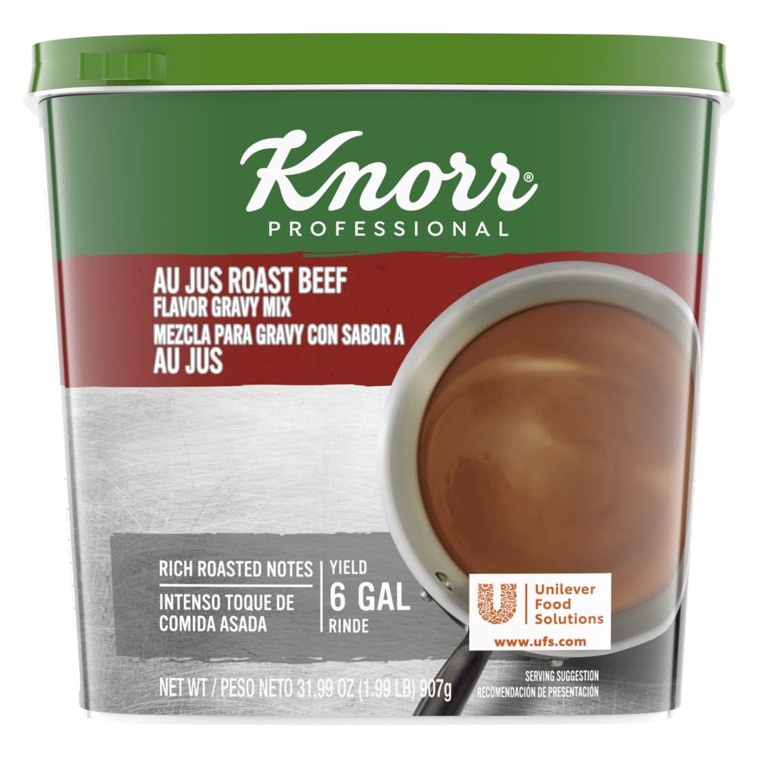 Knorr Professional Au Jus Roast Beef Flavor Gravy Mix Tubs, 31.99oz, 4 Pack