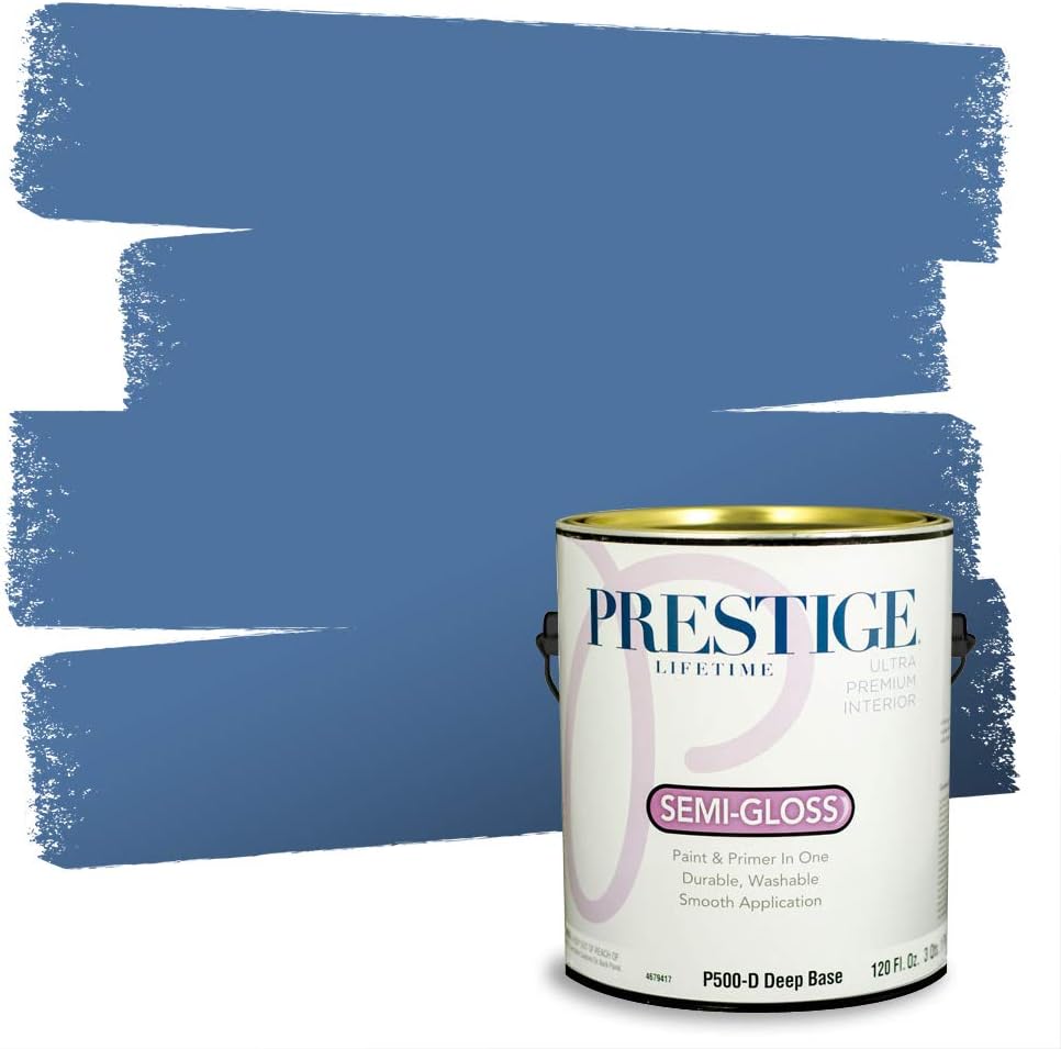 PRESTIGE Paints Exterior Paint and Primer In One, 1-Gallon, Semi-Gloss, Comparable Match of Sherwin Williams* Nifty Turquoise*