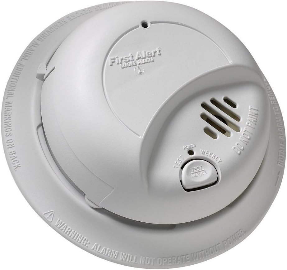First Alert BRK 9120B/ SMI100-AC Smoke Detector, Hardwired Alarm with Battery Backup, 3-Pack