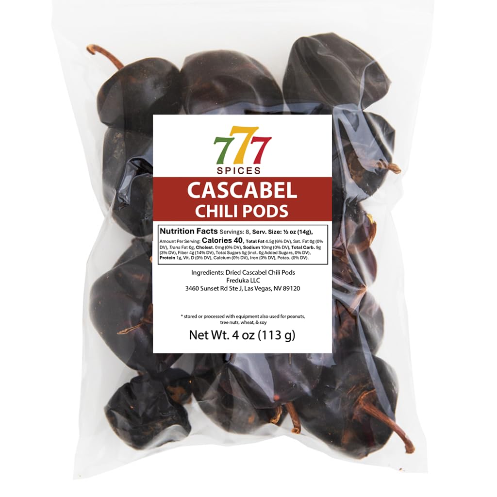 4oz Cascabel Dried Chile Peppers Whole Pods