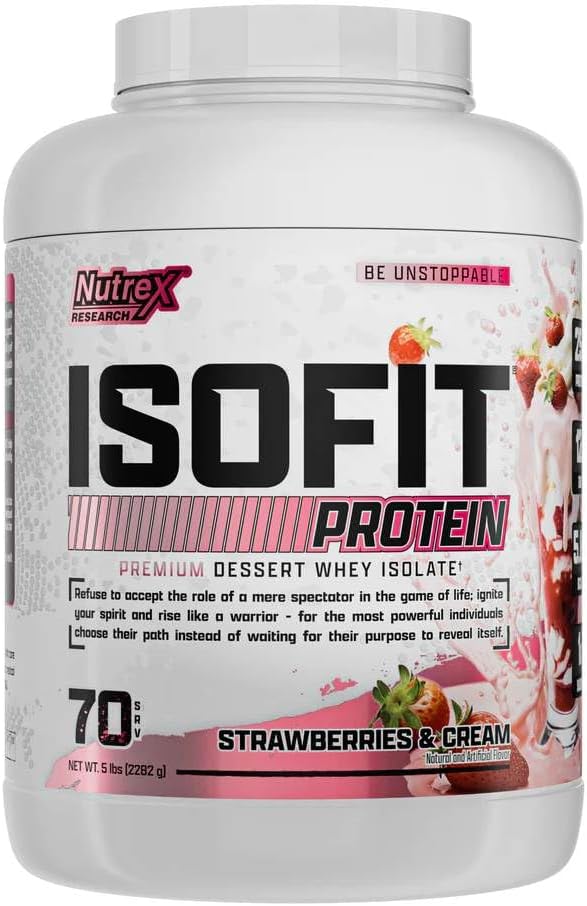 Nutrex Research IsoFit Chocolate Whey Isolate Protein Powder 100% Whey Protein Isolate | Muscle Recovery, Naturally High EAAs | Fast Absorbing, Easy Digestion | (Chocolate Shake 2lbs 30 Servings)