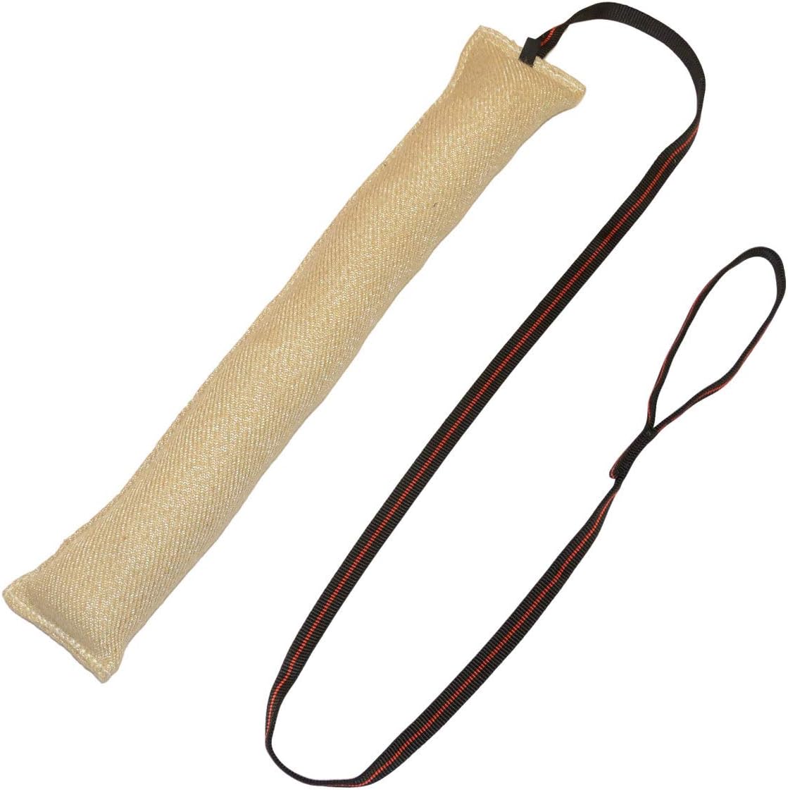 Jute (4 inch x 24 inch) Dog Tug Toy with 5 Foot Handle Redline K9