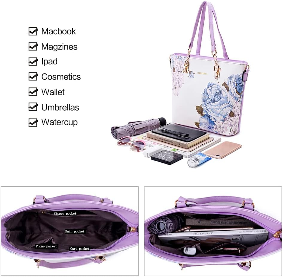2E-youth Designer Purses and Handbags for Women Satchel Shoulder Bag Tote Top Handle Bag