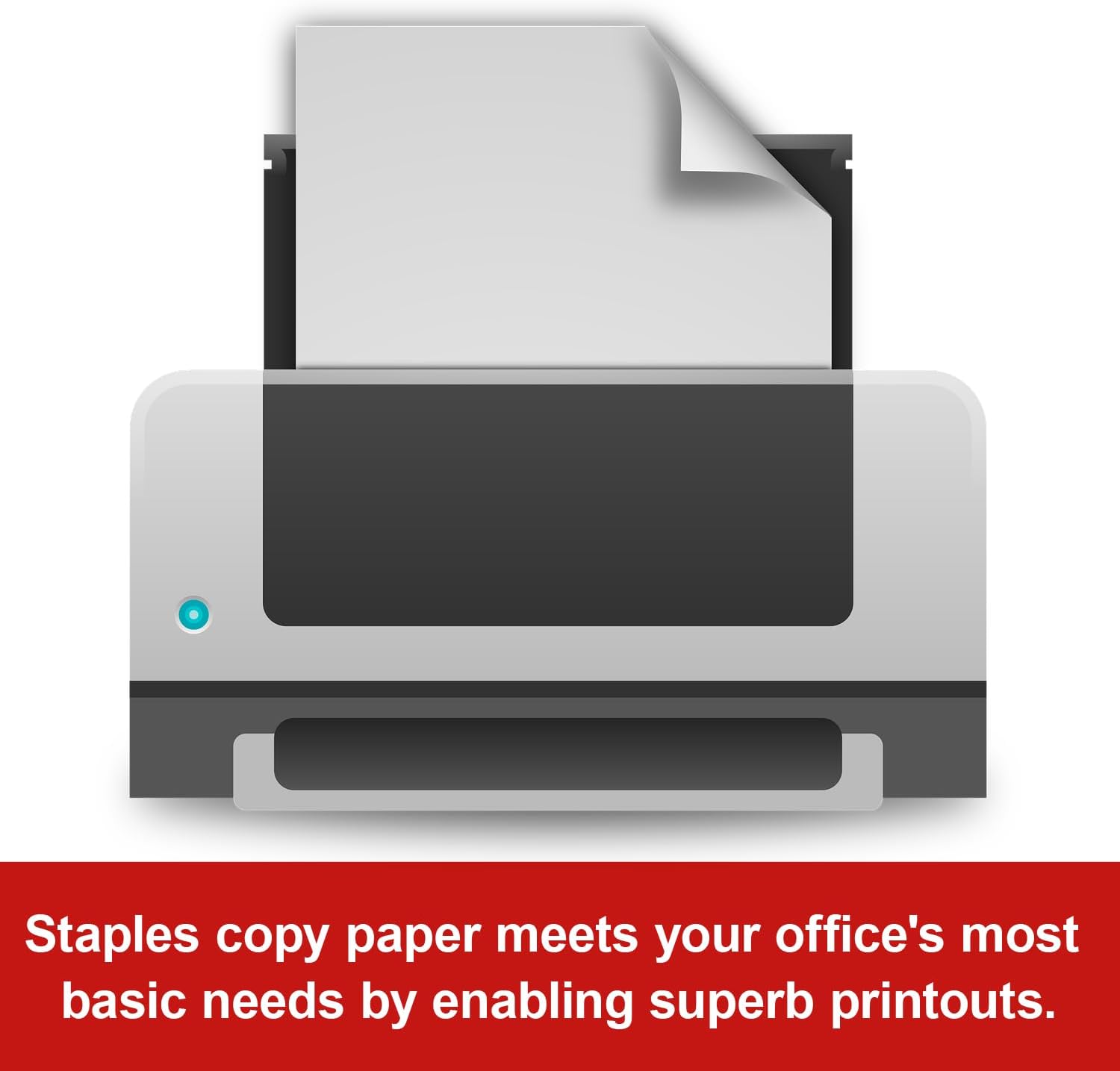 Staples TRU RED Copy & Printer Paper, 8.5 x 11, 20 lb, 92 Bright, 5,000 Sheets/Carton, White Letter Size Paper for Office, School & Home