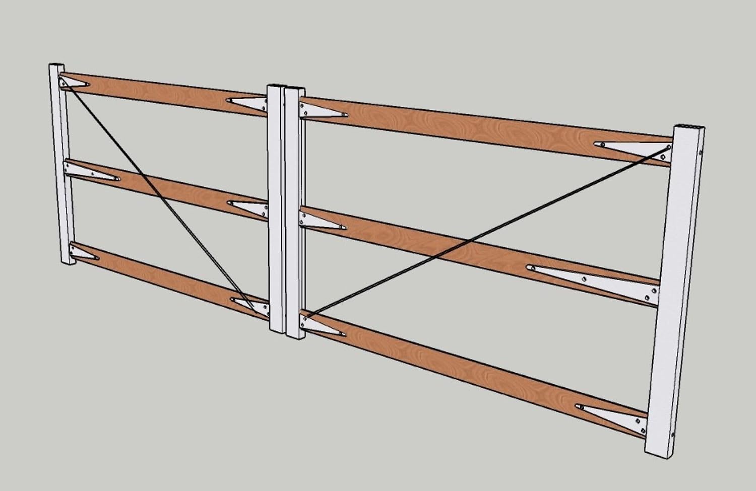 3 Rail Gate Frame Kit (Single Gate from Kit: Up to 10ft in Width)