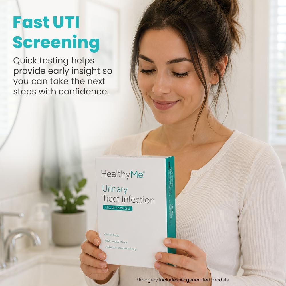 HealthyMe Urinary Tract Infection (UTI) Test Strips | 3 Individually Pouched, Self-Testing Strips, Accurate, Easy to Read, Results in 2 Minutes