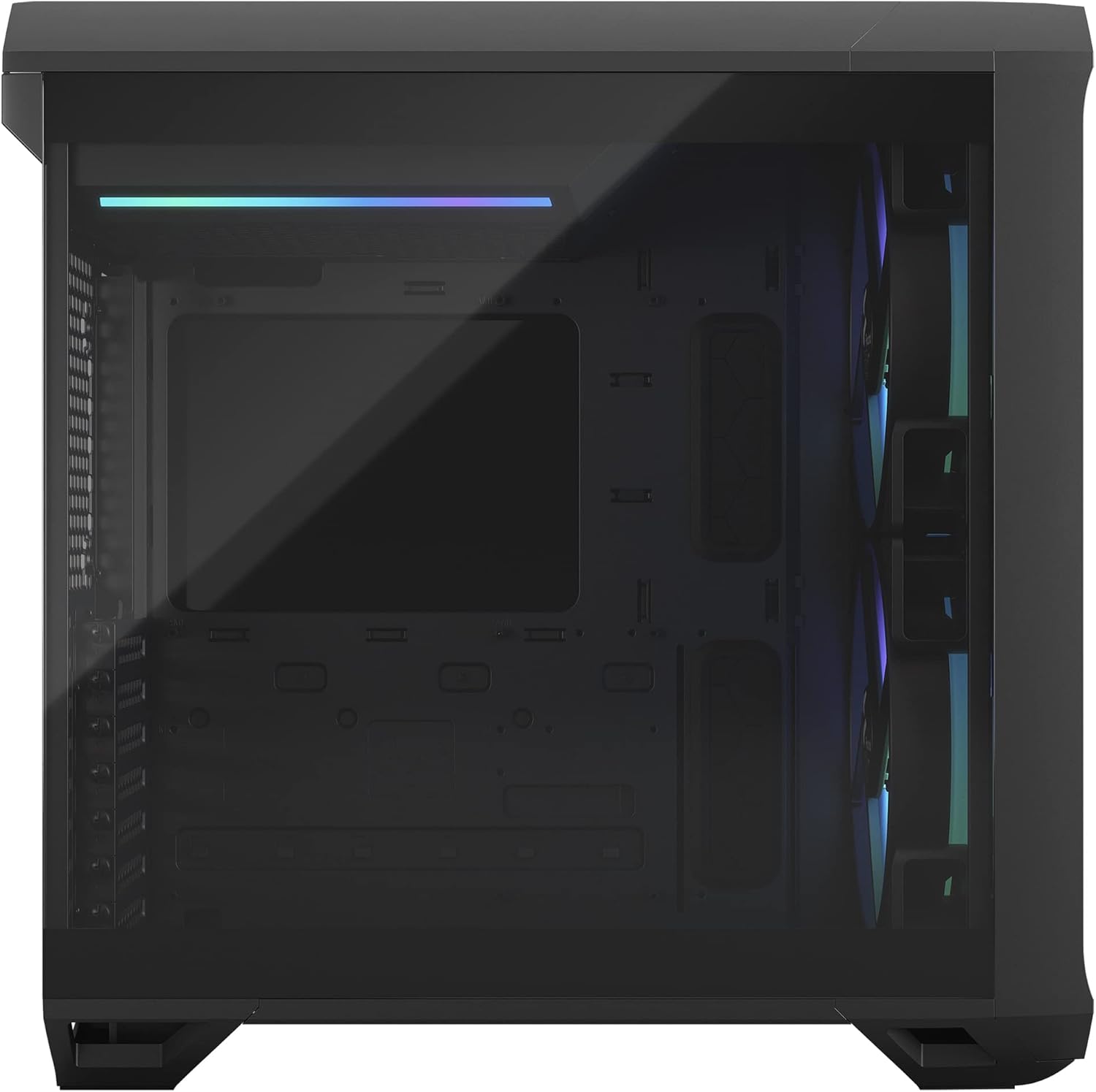 Fractal Design Torrent Compact RGB Black - Light Tint Tempered Glass Side Panels - Open Grille for Maximum air Intake - Two 180mm RGB PWM Fans