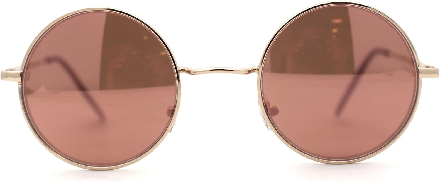SA106 Reflective Color Mirrored Hippie Groove Round Circle Lens Retro Sunglasses