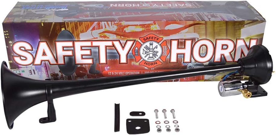 HornBlasters Safety 12/24 Volt Air Horn Only - Loud Fire Truck Tone - Super Efficient