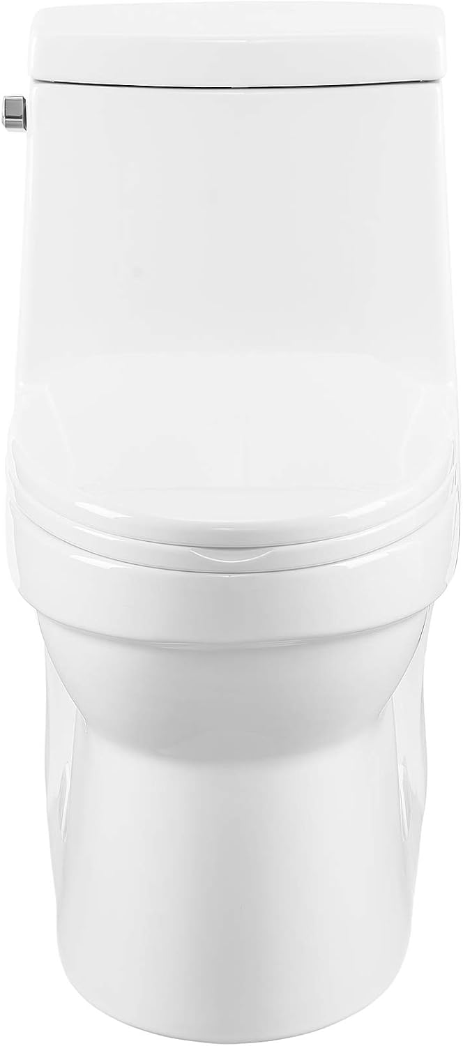 Swiss Madison SM-1T123 Virage One Piece Toilet, Modern Toilets For Bathrooms, ADA Toilet, Elongated Left Side Flush Handle Toilet 1.28 GPF