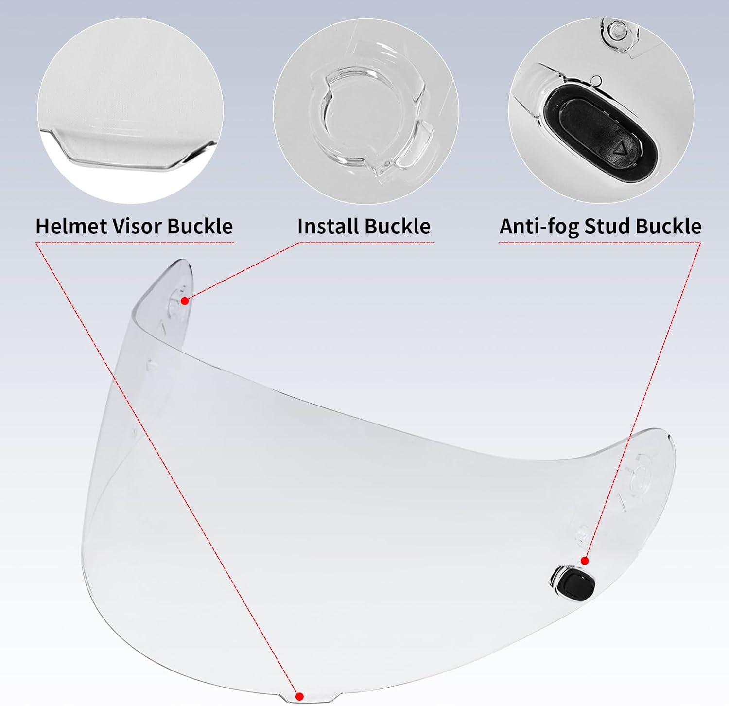 VCOROS Motorcycle Helmet Face Shield Visor Repalcement for HJ-09 CL-15 CL-17 CL-16 CL-SP AC-12 FS-10 CS-R1 IS-16 CS-R2 Shield (Smoke)
