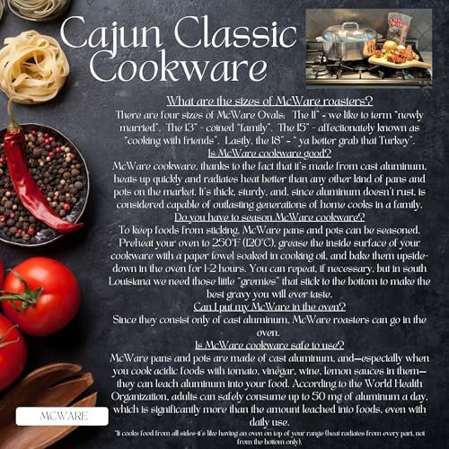 15 Inch Aluminum Oval Roaster - McWare by Cajun Classic Cookware