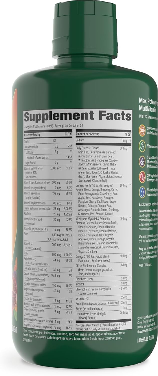 Nature's Way Alive! Max Potency Complete Liquid Multivitamin, 30.4 Fl Oz | Liquid Vitamin Promotes Energy Metabolism