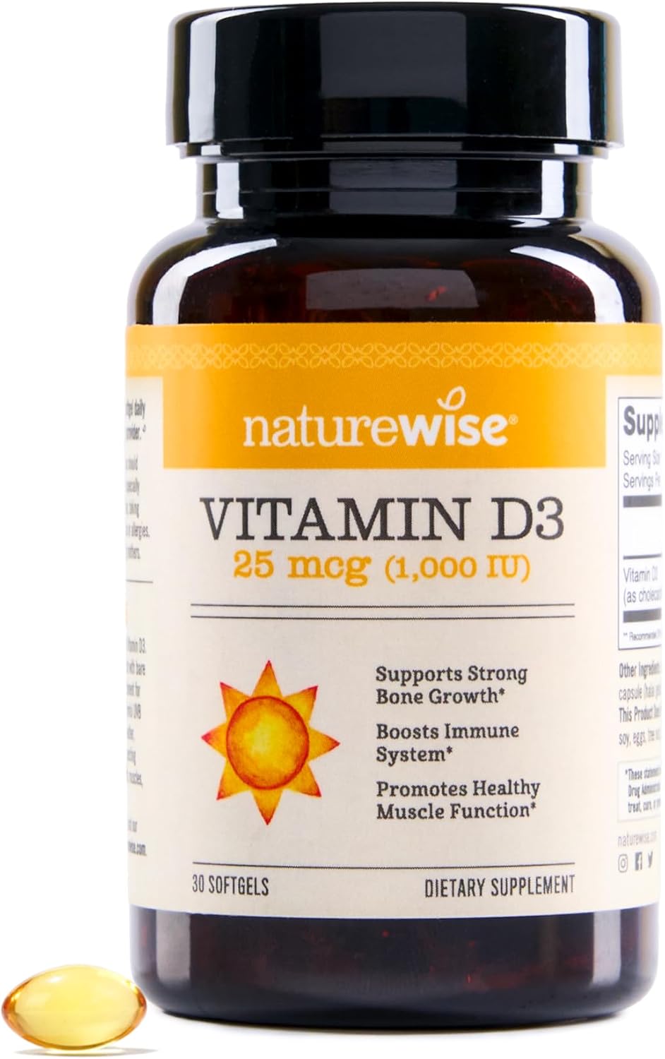 NatureWise Vitamin D3 5000IU Supplement, Immune Support, 360 Mini Softgels