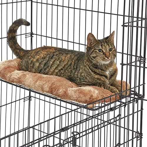 MidWest Homes for Pets Folding Metal Indoor Cat Playpen, Cage Includes Locking Wheels, 3 Platforms, Removable Tray, Plush Bed, Suited for 1-3 Cats